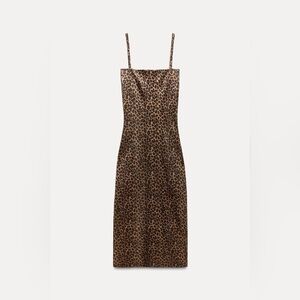 ZARA Rare Leopard Foil Bodycon Maxi Dress - S
